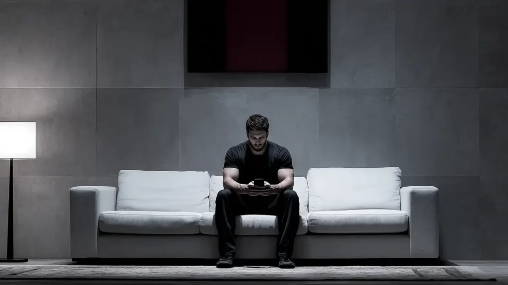 Man sitting alone and reflecting on repeated bad relationship choices.