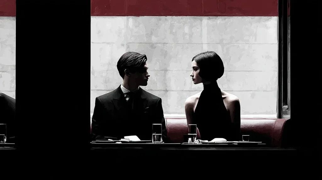 Couple sharing strong attraction on an early date while deeper compatibility remains unclear.