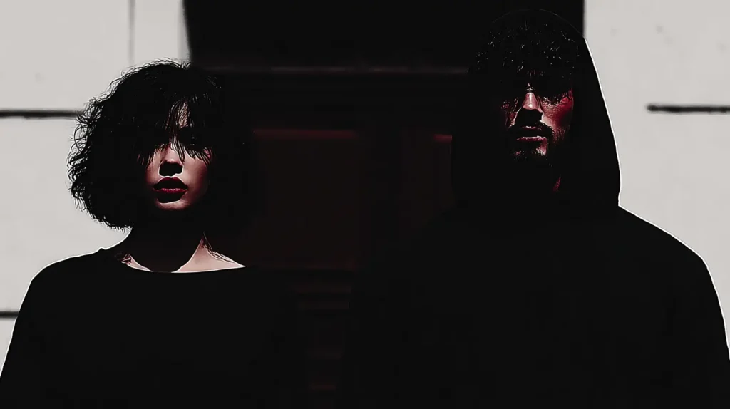 Couple walking together in a serious conversation about conflict and consistency.