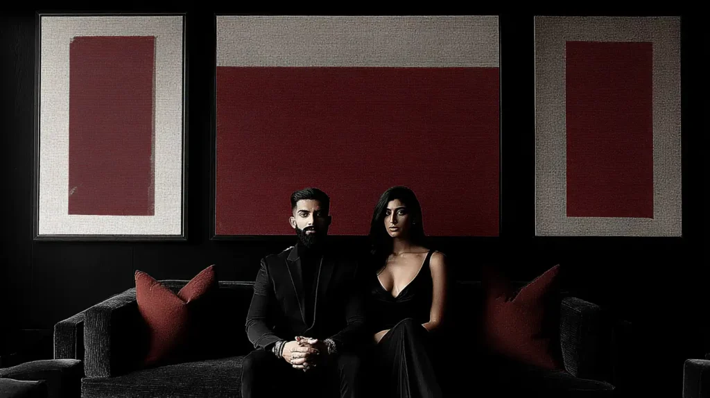 Couple at home sharing quiet intimacy that suggests long-term fit and compatibility.