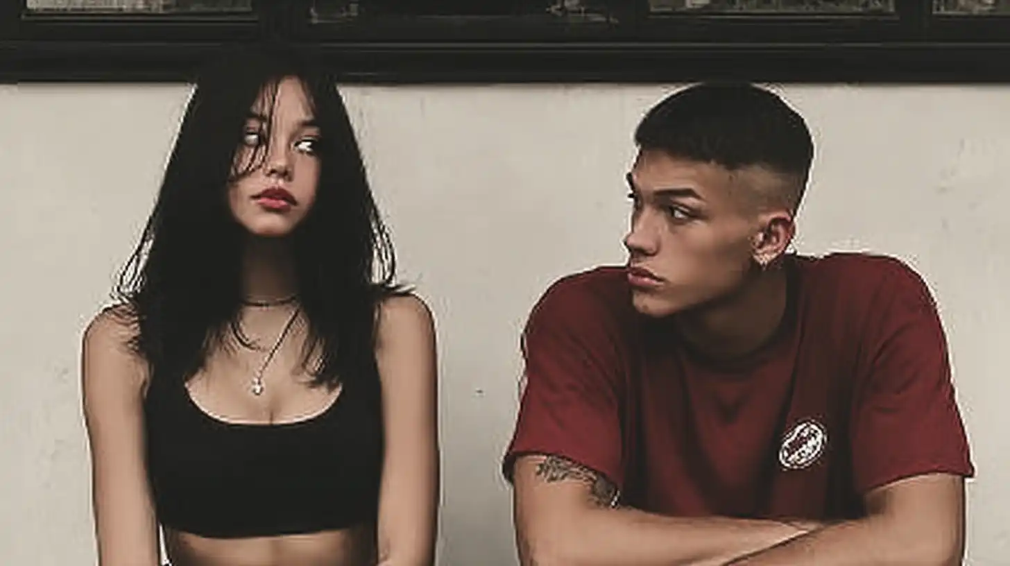 Signs of low self-esteem in a woman showing through tense early dating dynamics in a quiet cafe